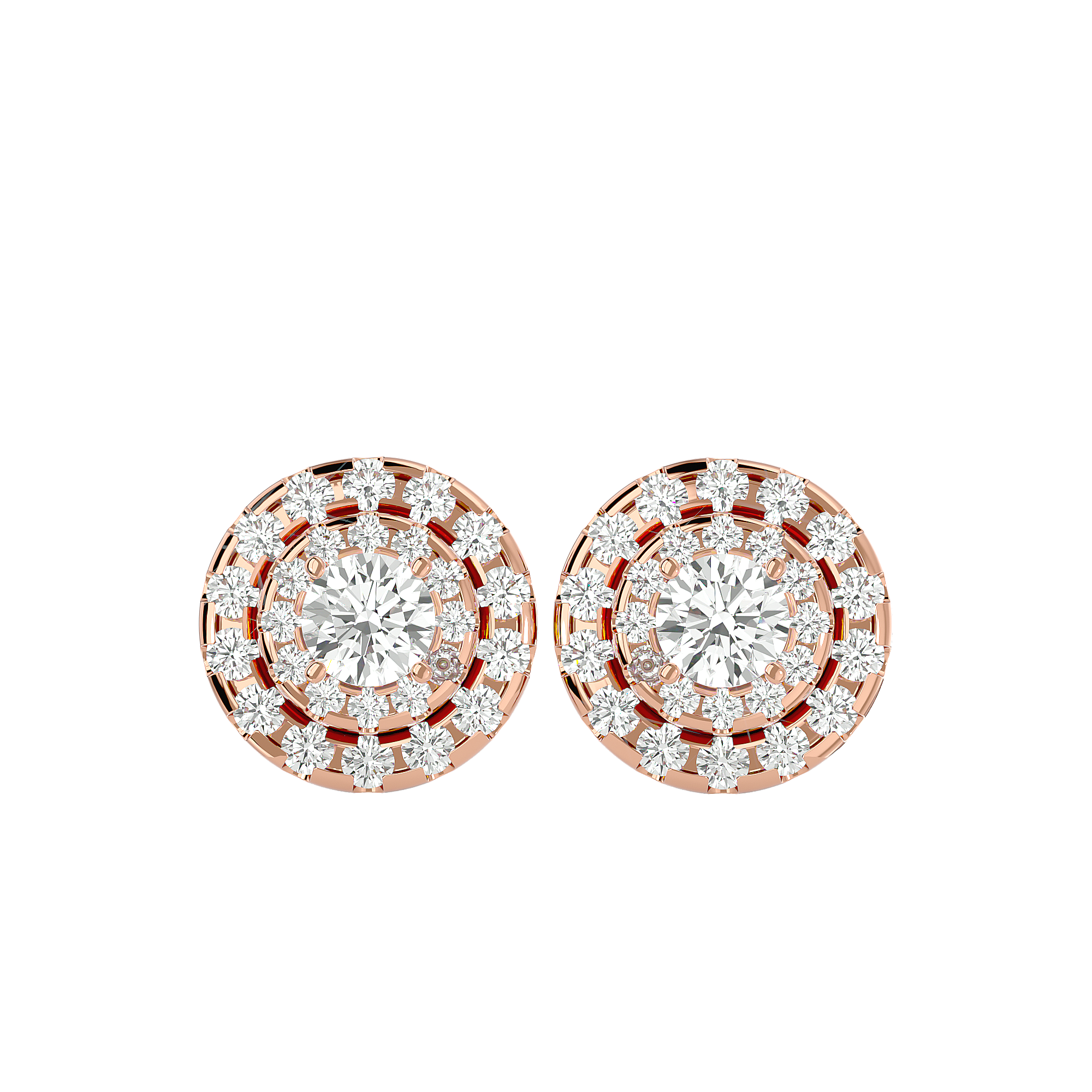 Product photo of Double Halo Lab-Grown Diamond Stud Earrings