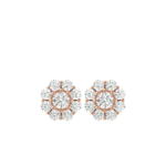 Floral Halo Lab-Grown Diamond Stud Earrings in 18K Gold
