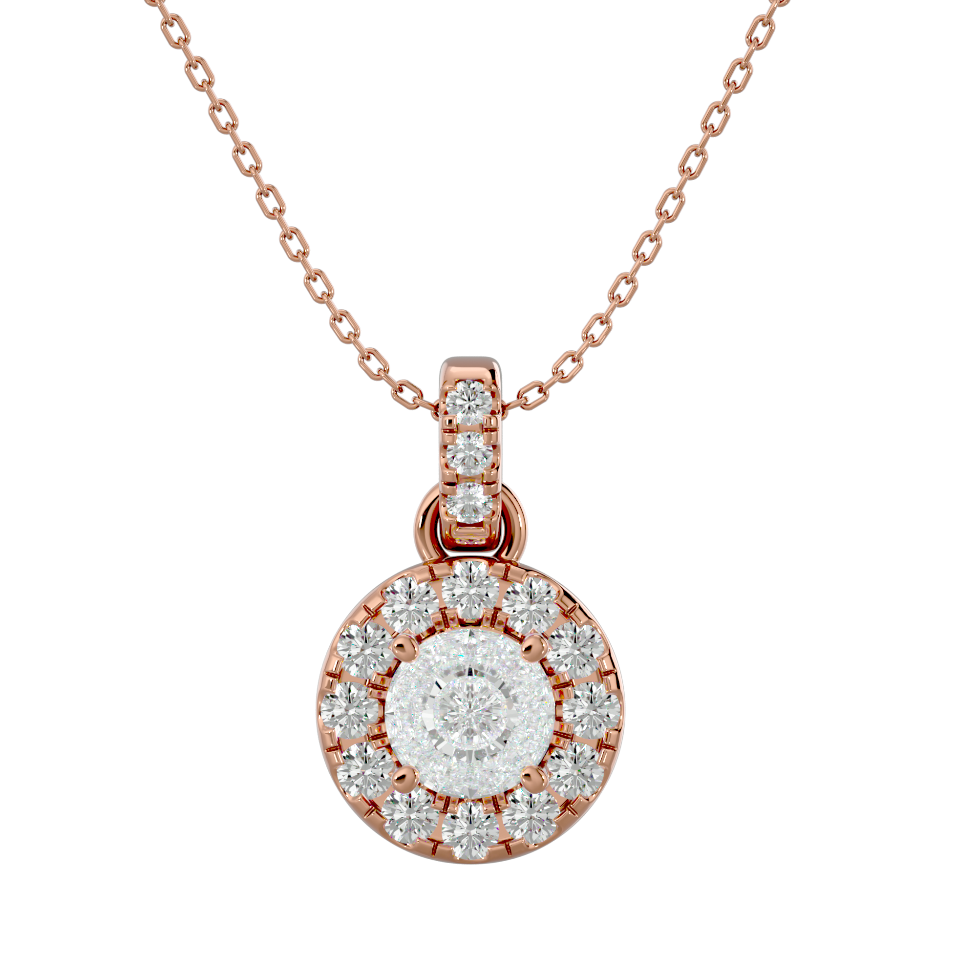 Product photo of Halo Cluster Lab-Grown Diamond Pendant