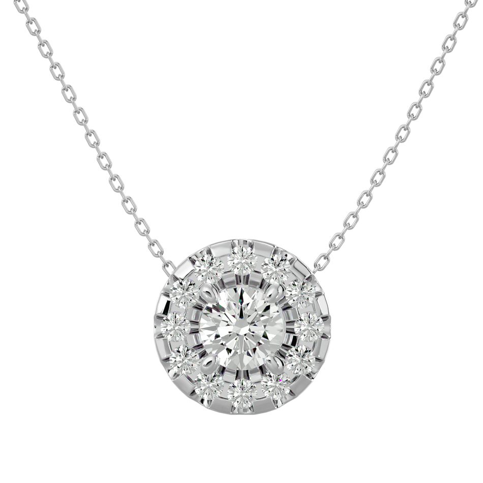 Radiant Halo Lab-Grown Diamond Pendant in 18K Gold - Image 3