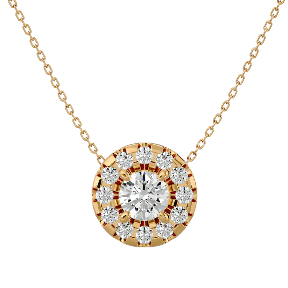 Radiant Halo Lab-Grown Diamond Pendant in 18K Gold - Image 4