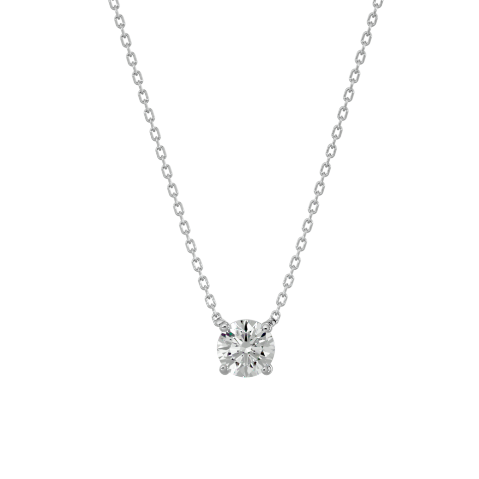 Classic Solitaire Lab-Grown Diamond Pendant in 18K Gold - Image 3