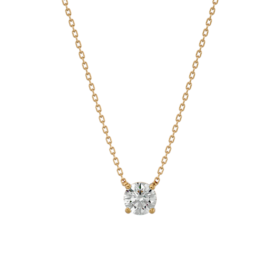 Classic Solitaire Lab-Grown Diamond Pendant in 18K Gold - Image 4