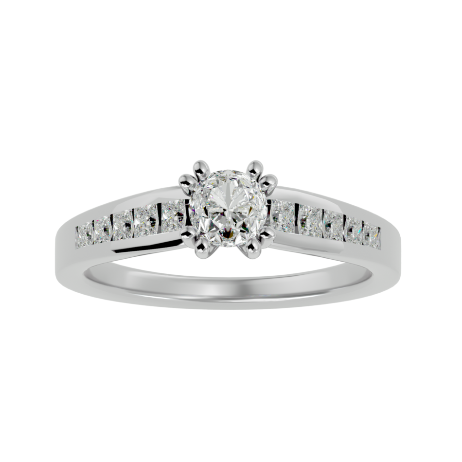 Elegant Lab-Grown Diamond Engagement Ring with Channel-Set Accents - Image 3