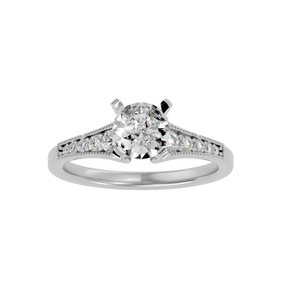 Pave Set Lab-Grown Diamond Engagement Ring - Image 3