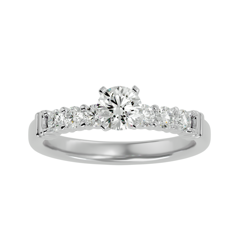 Radiant Lab-Grown Diamond Ring with Bold Side Stones - Image 3