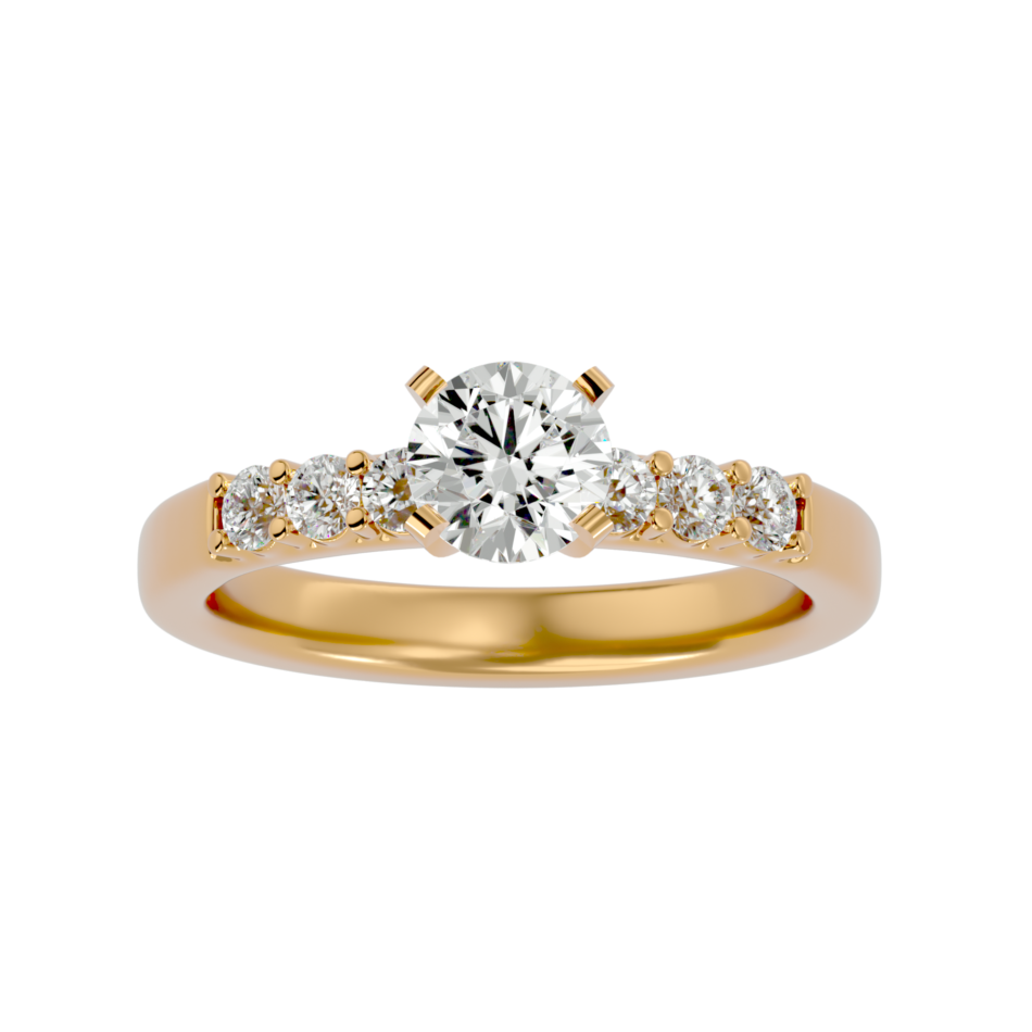Classic Lab-Grown Diamond Ring with Graduated Accent Stones - Image 4
