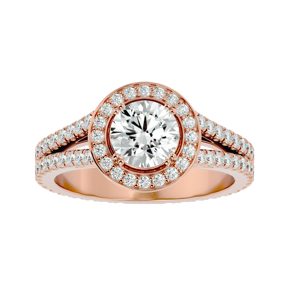 Double Halo Lab-Grown Diamond Engagement Ring in 18K Gold - Image 4