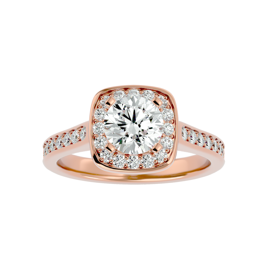 Cushion Halo Lab-Grown Diamond Engagement Ring in 18K Gold - Image 4