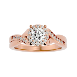Twisted Shank Lab-Grown Diamond Halo Ring