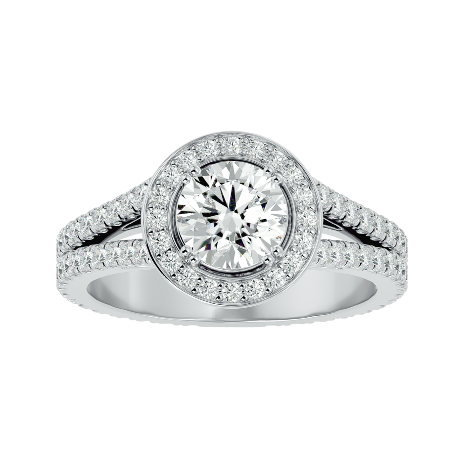 Double Halo Lab-Grown Diamond Engagement Ring in 18K Gold - Image 3