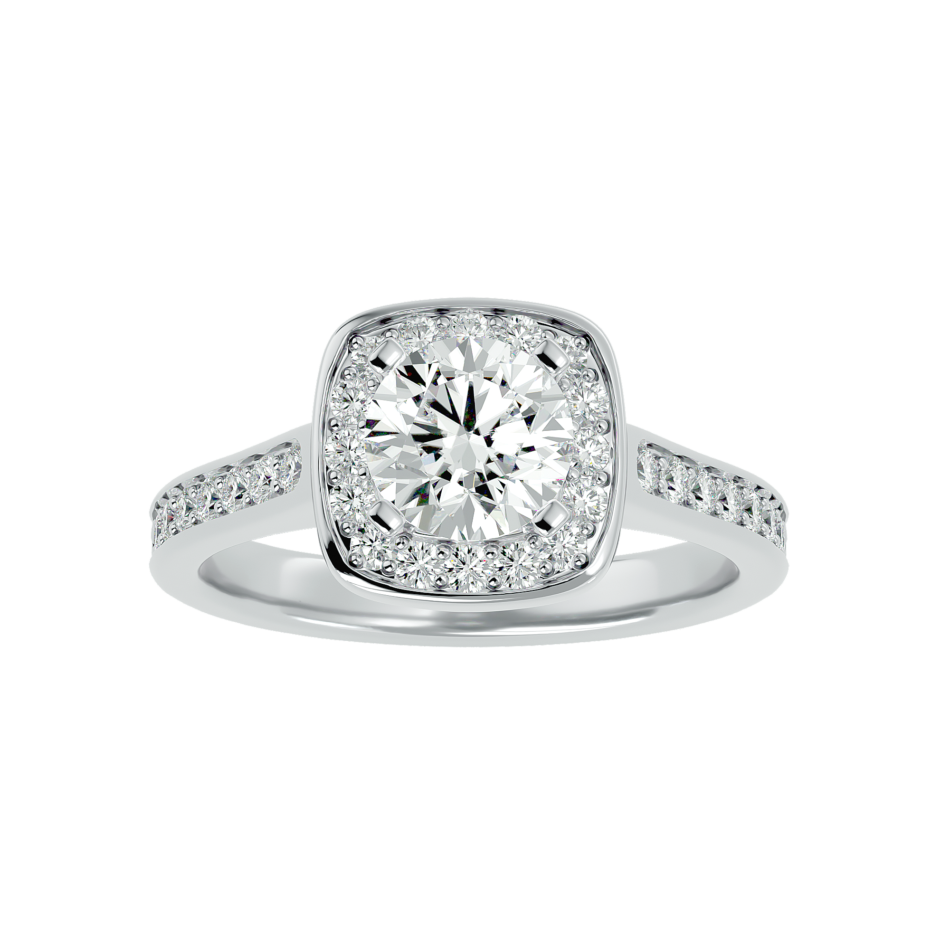 Cushion Halo Lab-Grown Diamond Engagement Ring in 18K Gold - Image 3