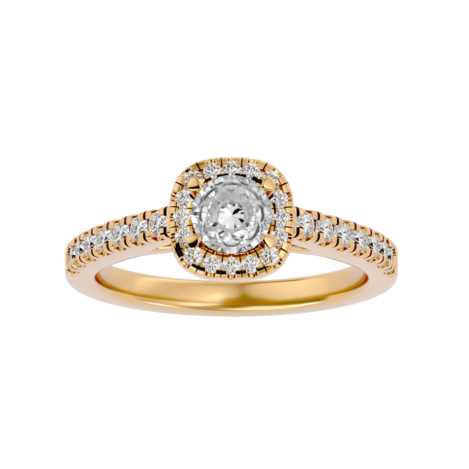 Lab-Grown Diamond Cushion Halo Engagement Ring - Image 4