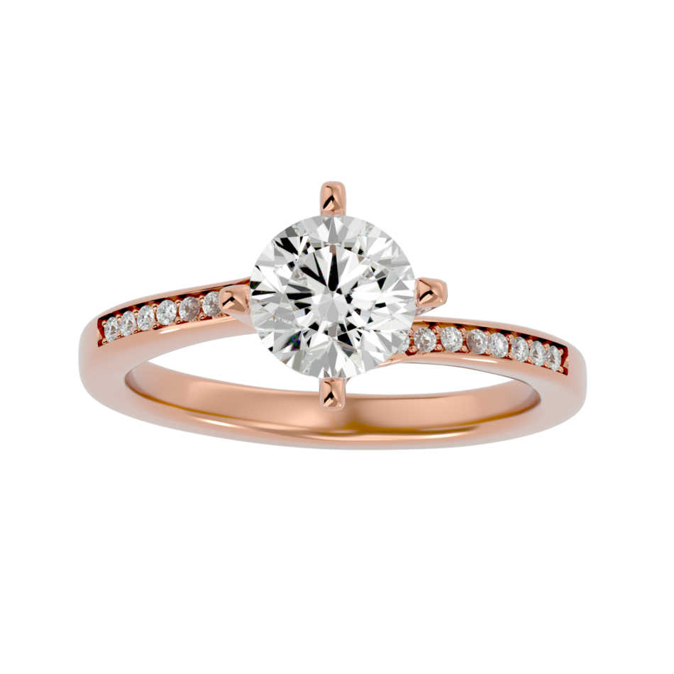 Elegant Round-Cut Diamond Channel-Set Engagement Ring