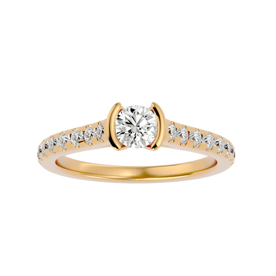 Elegant Lab-Grown Diamond Pavé Engagement Ring - Image 4