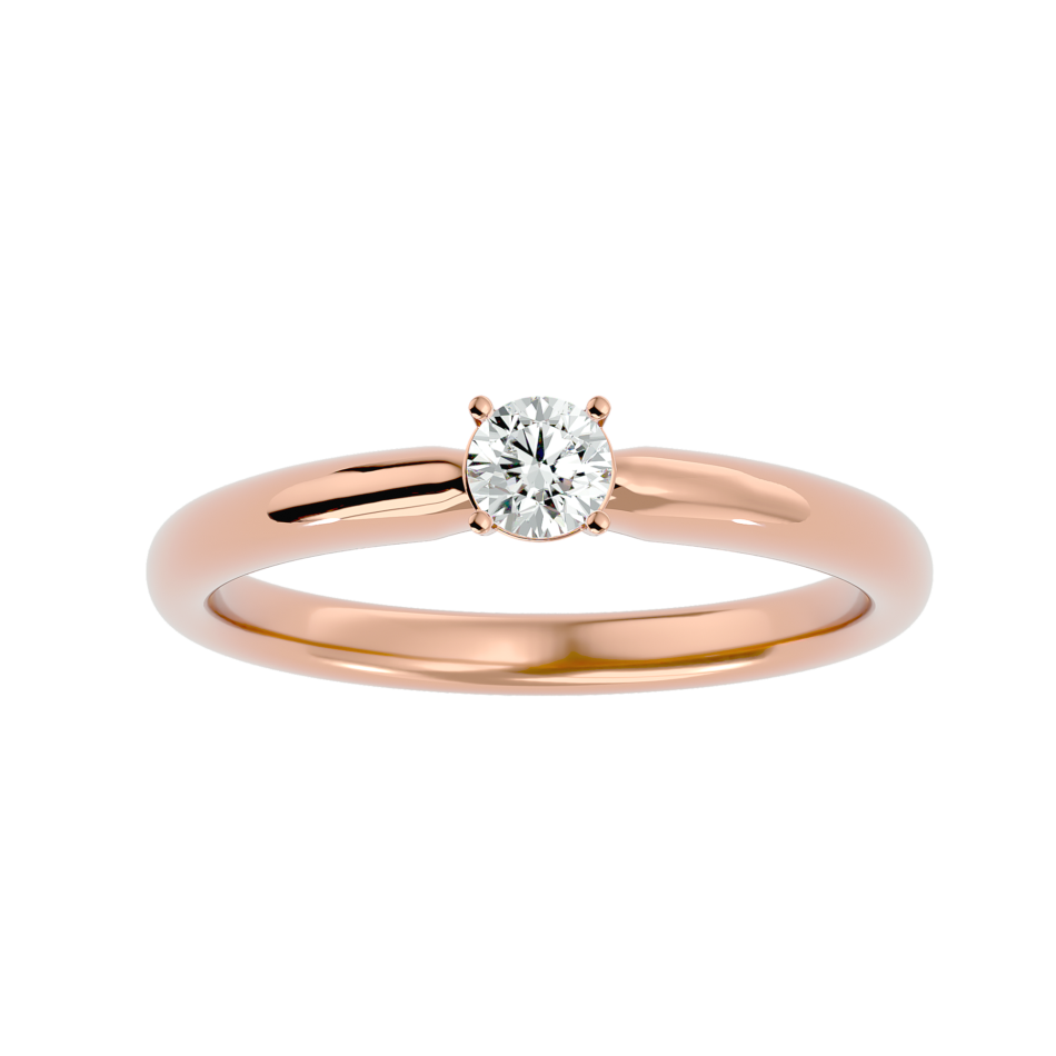 Delicate Round-Cut Diamond Solitaire Ring - Image 4