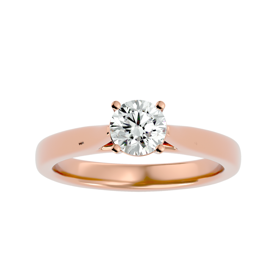 Minimalist Round-Cut Diamond Solitaire Ring - Image 4