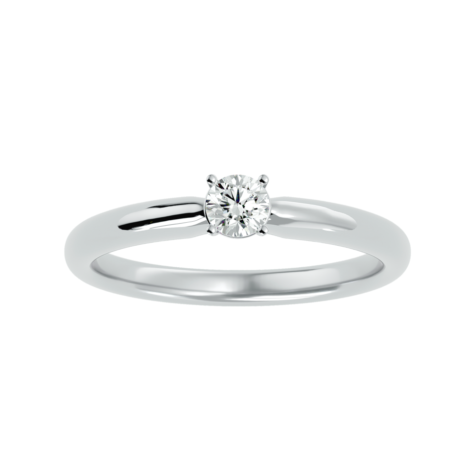 Delicate Round-Cut Diamond Solitaire Ring - Image 3