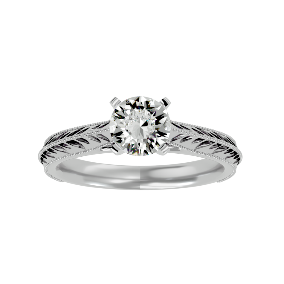 Vintage-Inspired Lab-Grown Diamond Solitaire Ring in 18K Gold - Image 3