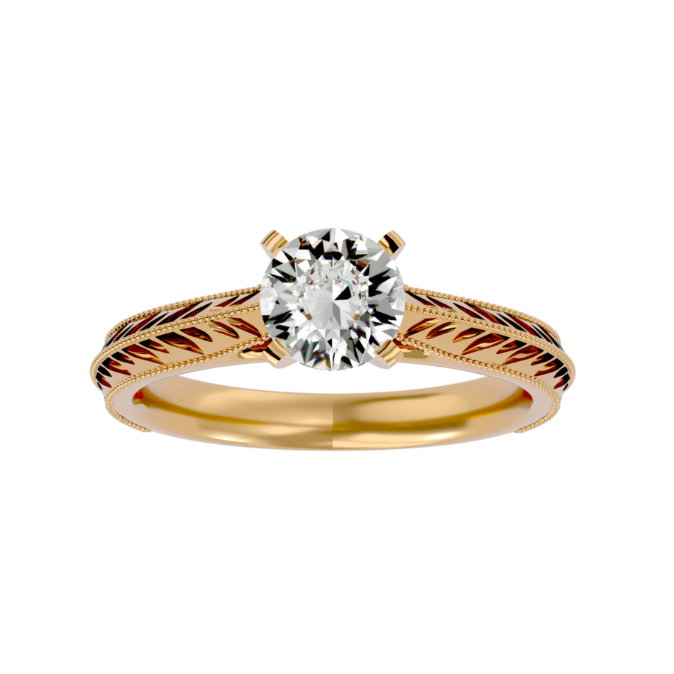 Vintage-Inspired Lab-Grown Diamond Solitaire Ring in 18K Gold - Image 4