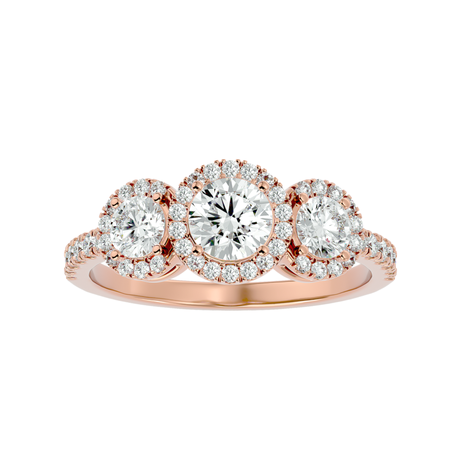 Timeless Trio 18K Gold Lab-Grown Diamond Ring - Image 4