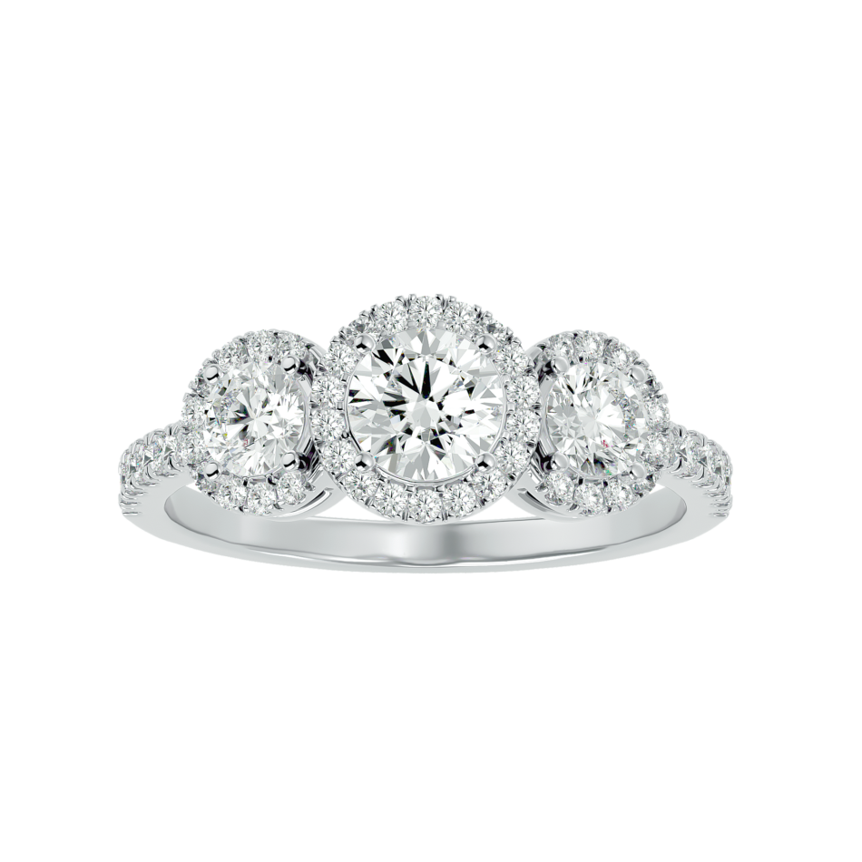Timeless Trio 18K Gold Lab-Grown Diamond Ring - Image 3