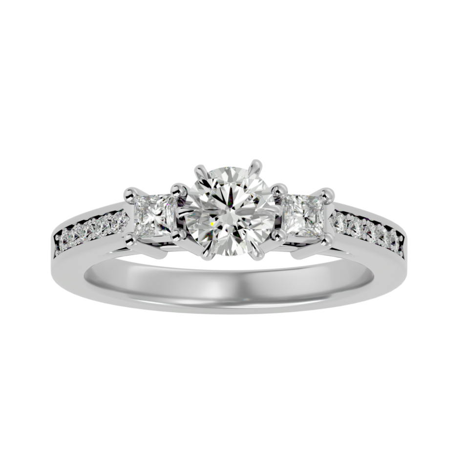 Three-Stone Lab-Grown Diamond Engagement Ring - Image 3
