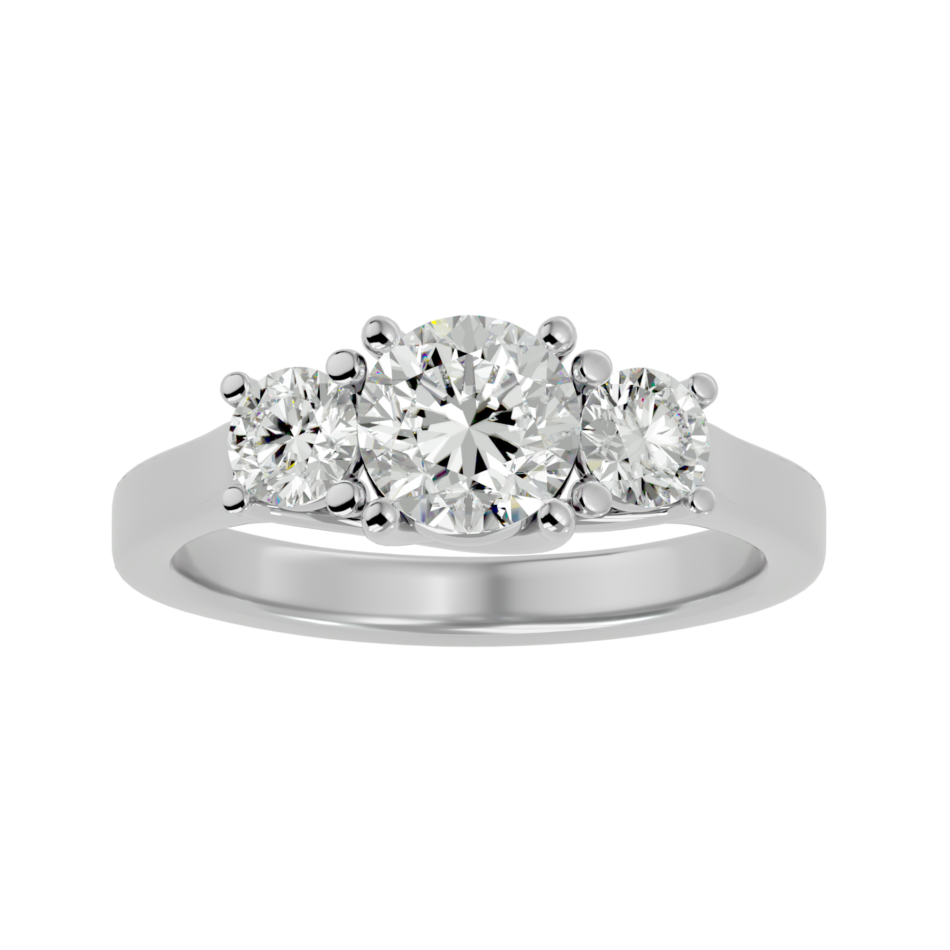 Elegant Three-Stone Lab-Grown Diamond Ring - Image 3