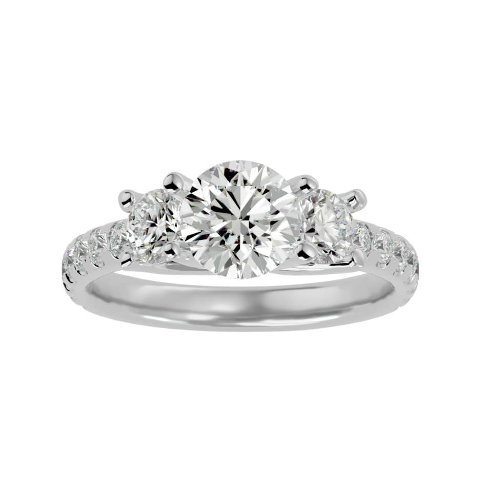 Three-Stone Radiance Lab-Grown Diamond Engagement Ring - Image 3