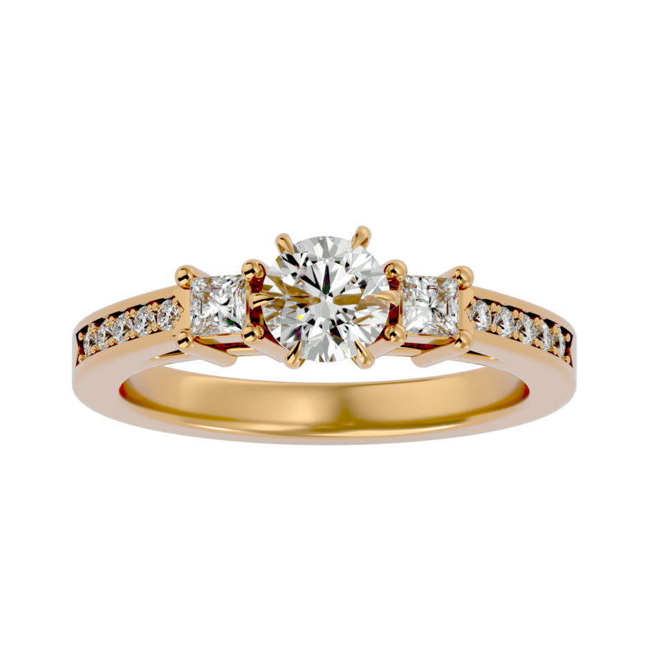 Three-Stone Lab-Grown Diamond Engagement Ring - Image 4