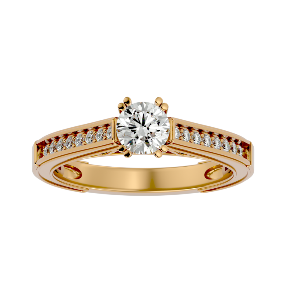 Channel-Set Lab-Grown Diamond Engagement Ring in 18K Gold - Image 4