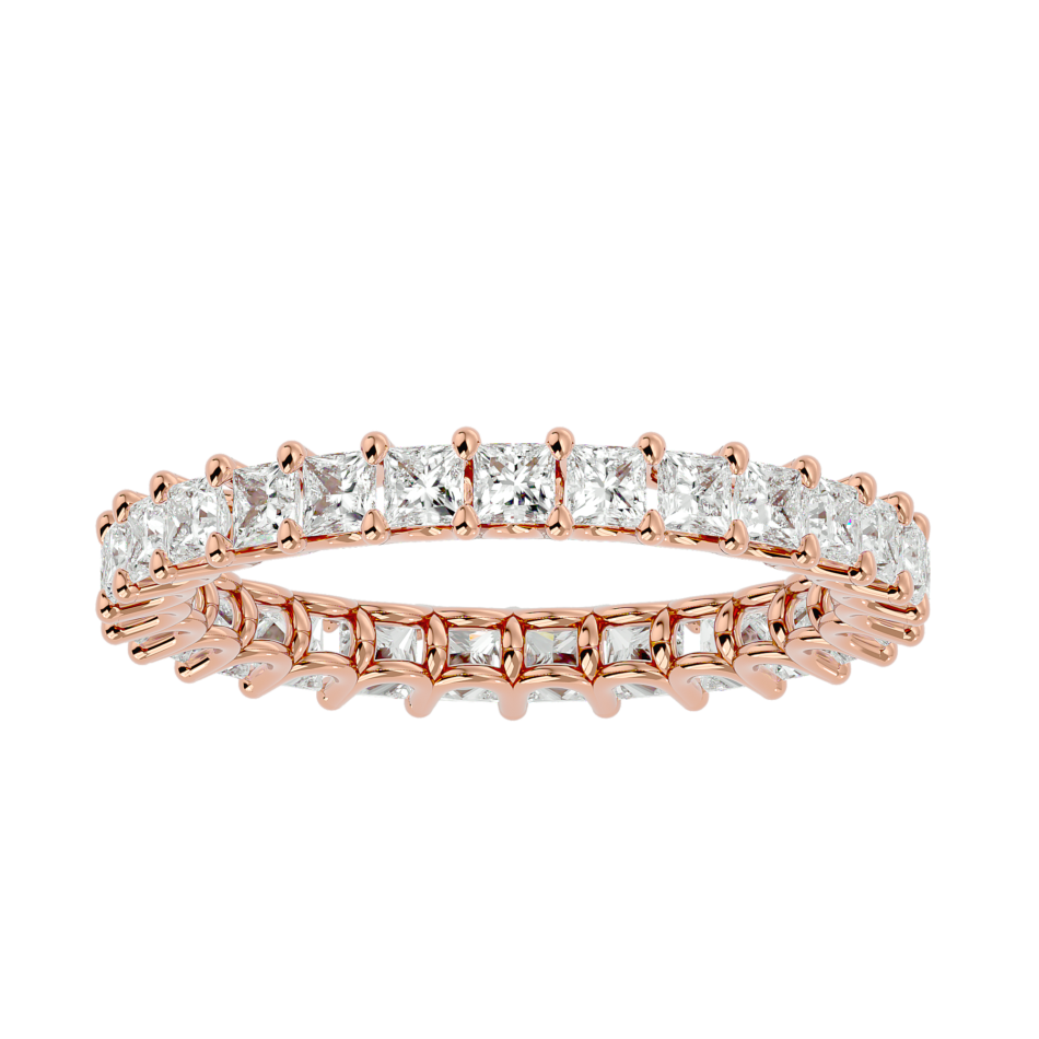 Elegant Princess-Cut Lab-Grown Diamond Eternity Ring in 18K Gold - Image 4