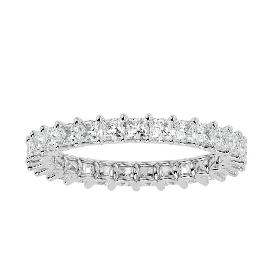 Elegant Princess-Cut Lab-Grown Diamond Eternity Ring in 18K Gold - Image 3