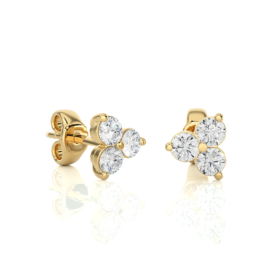 18KT Female Three Stone 1.1 Earring