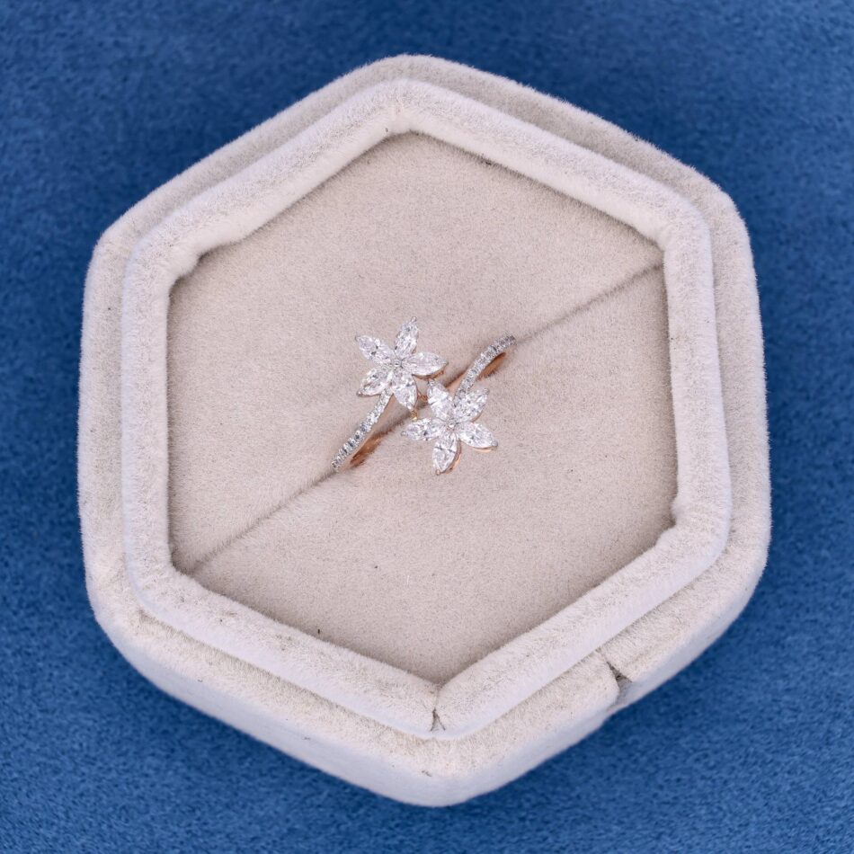 14KT Female Daily Wear 2 Ring