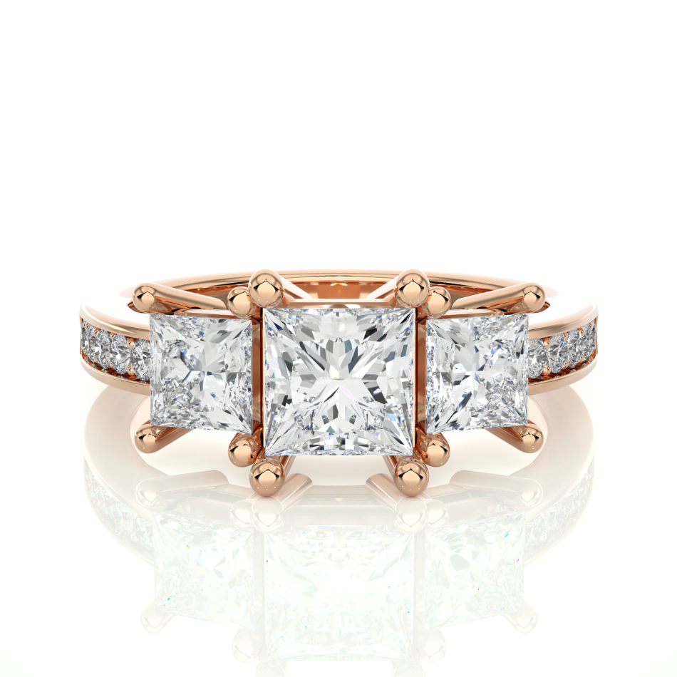 18KT Female Three Stone 4.6 Ring
