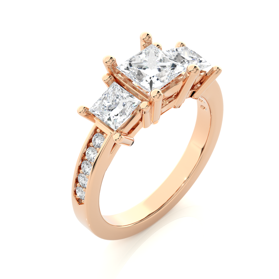 18KT Female Three Stone 4.6 Ring