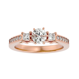 18KT Female Three Stone 4.69 Ring
